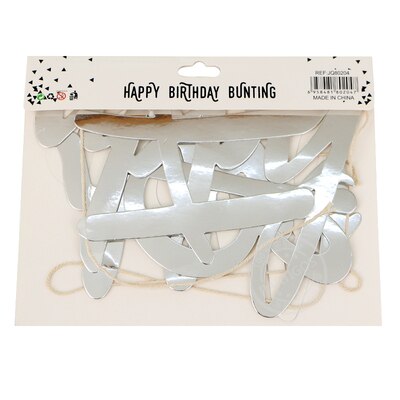 Happy birthday party decoration banner Pink Gold birthday party background wall decoration: silver Birthday