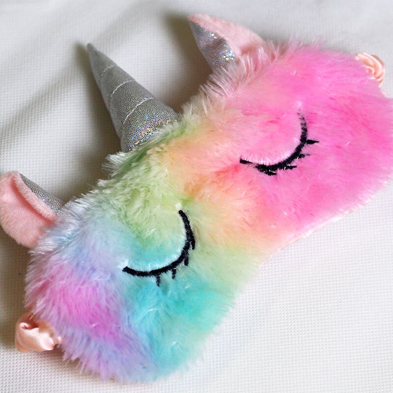 Dessin animé 1 pièces Mayitr licorne masque pour les yeux variété masque de sommeil en peluche ombre pour les yeux couverture masque pour les yeux approprié pour voyage maison en peluche