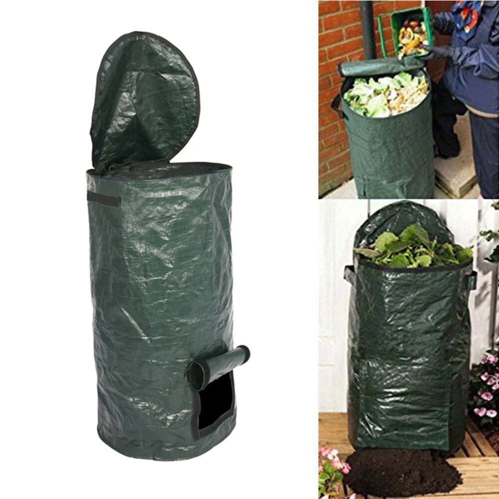 Organic Waste Kitchen Garden Yard Compost Bag Environmental PE Cloth Planter Kitchen Waste Disposal Organic Compost Bag