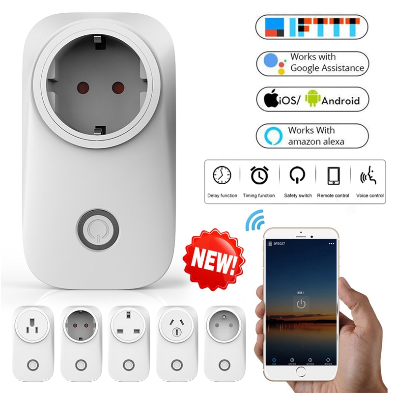 10A 16A WIFI Smart Socket Plug EU UK Swit AU BR FR JP Israel Ita ZA Plug Remote Control Smart Work For Alexa Google Home