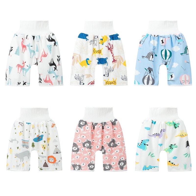 2 in 1 comfortabele luierrok voor baby's, korte, waterdichte, absorberende luierbroekjes, wasbaar ondergoed voor zindelijkheidstraining voor kinderen