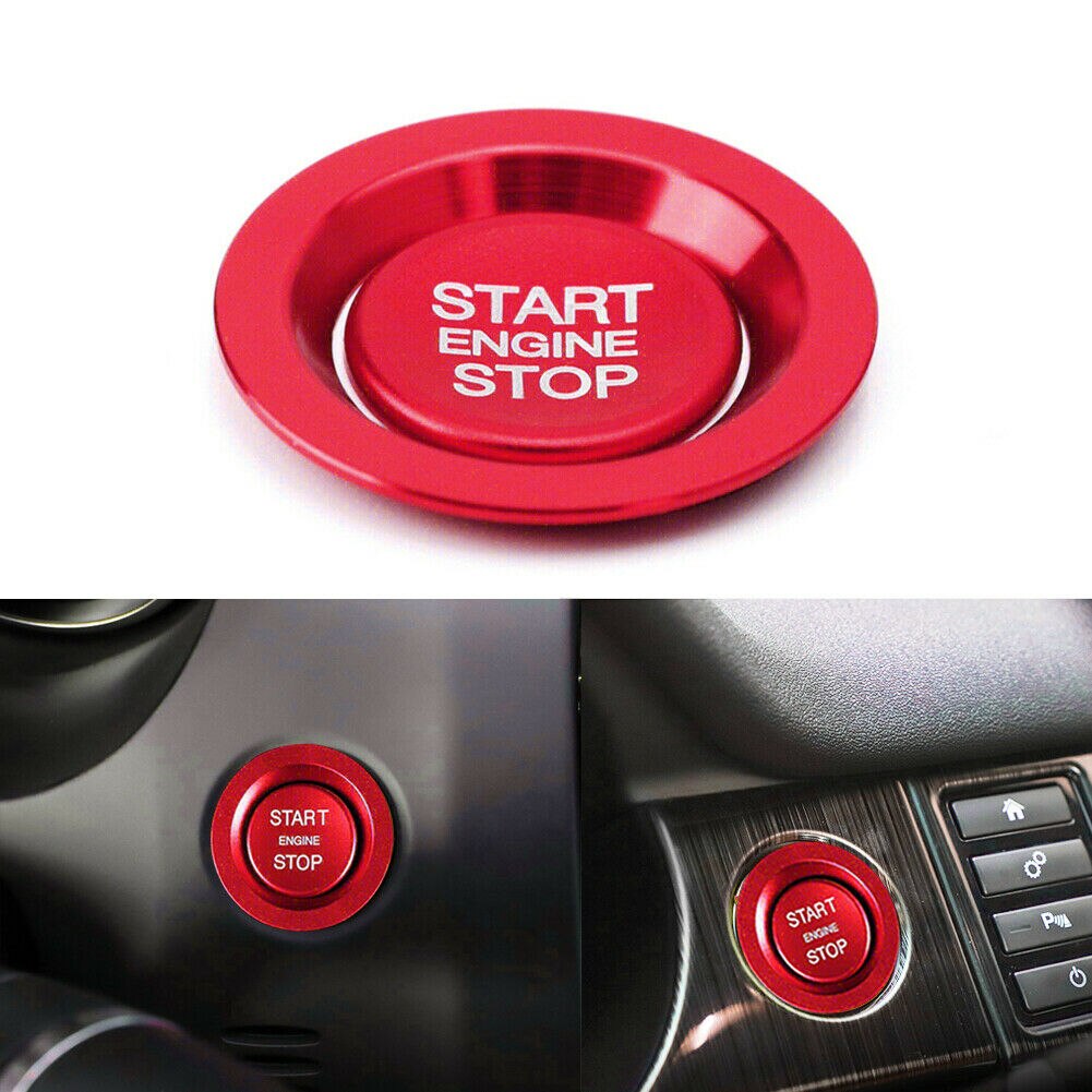 Aluminum Alloy Red Keyless Engine Push Start Button Cover Trim For Land Rover & Jaguar Ignition