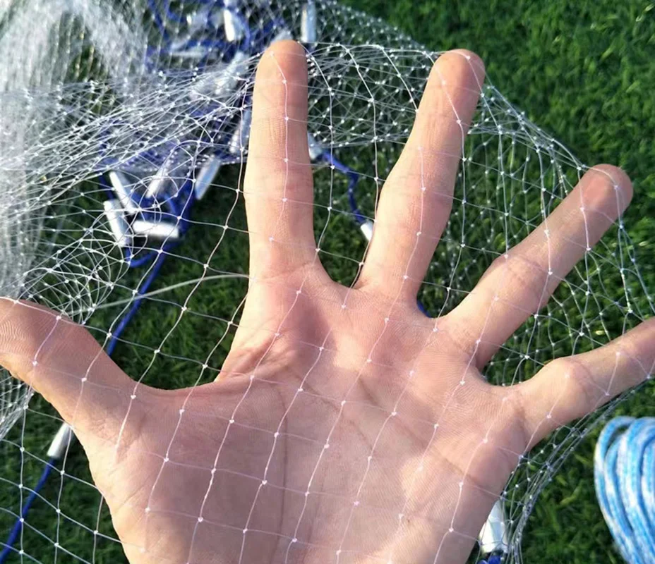 Lawaia Nylon Fishing Net Transparent Fishing Line Casting Network with Steel Pendant Aluminum Ring Carp Fishing Equipment