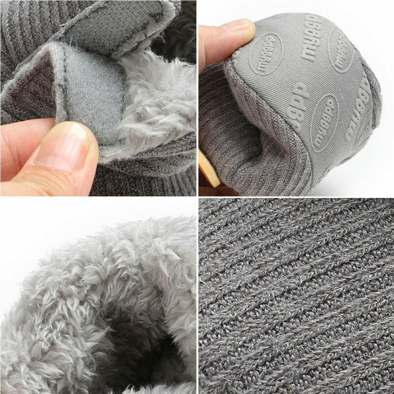 Baby Winter Warme Laarzen Baby Meisjes Soft Sole Crib Knop Katoen Flats Warm Boot Peuter Gebreide Effen Knoppen Prewalke schoenen