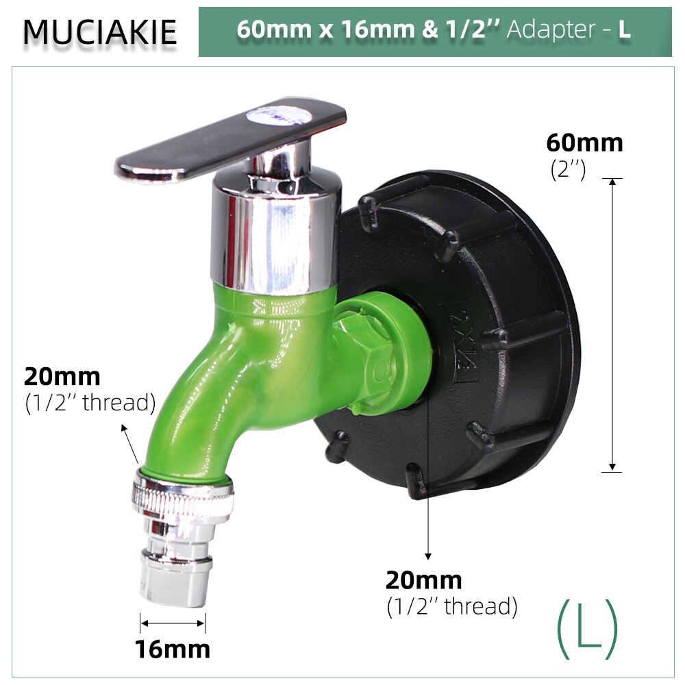 Tanque de agua IBC de 1/2 pulgadas: Lx1pc