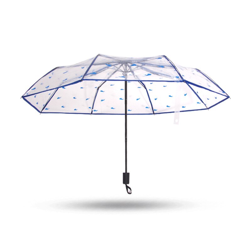 Meisje Multi-color Sunny Rain Paraplu Transparante Opvouwbare Paraplu Volautomatische Paraplu Lichtgewicht Drievoudige Paraplu