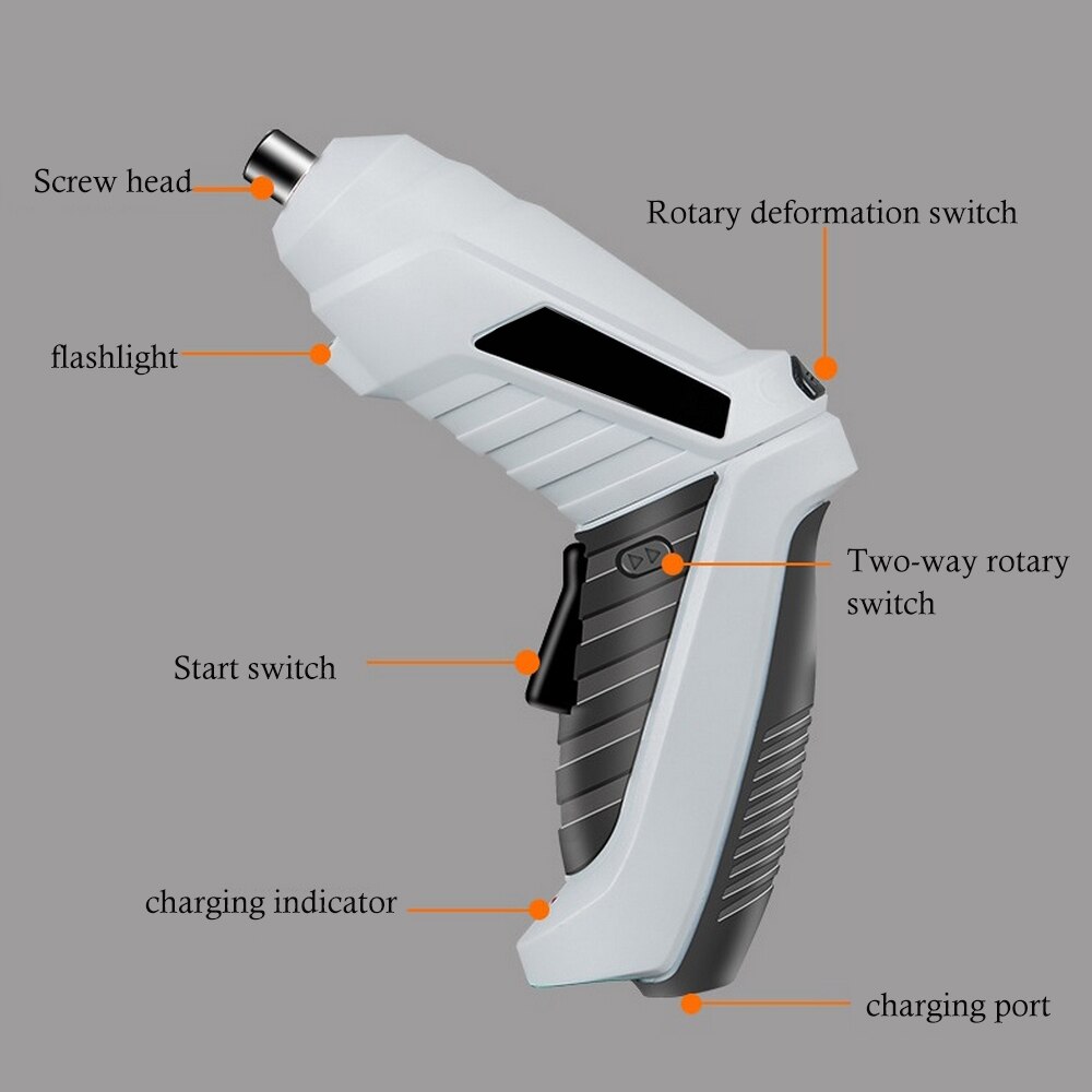 Destornillador eléctrico multifunción, 25 uds., se puede doblar a 90 grados, batería de gran capacidad inteligente, interruptor de una tecla