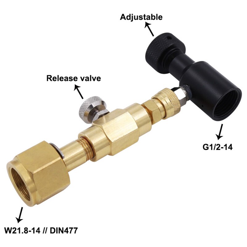 Co2 fyldestation til karbonatorcylinder tankpåfyldningsadapter  co2 cylinderadapter til påfyldning  w21.8