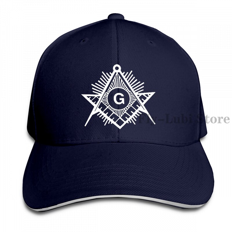 60 Masonic Compass Baseball cap men women Trucker Hats adjustable cap: 1-Navy