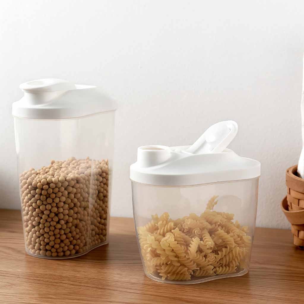 Dispensador de cereales de plástico apilable para cocina, recipiente para granos de comida, tanque de almacenamiento de cereales de grano, Snacks, bote de almacenamiento de productos secos