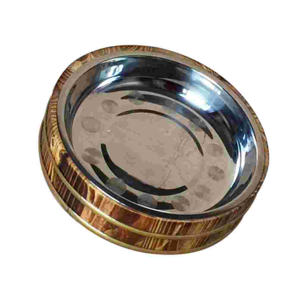 1 Pc Multi-functional Wooden Bucket Food Serving Tray for Restaurant Use