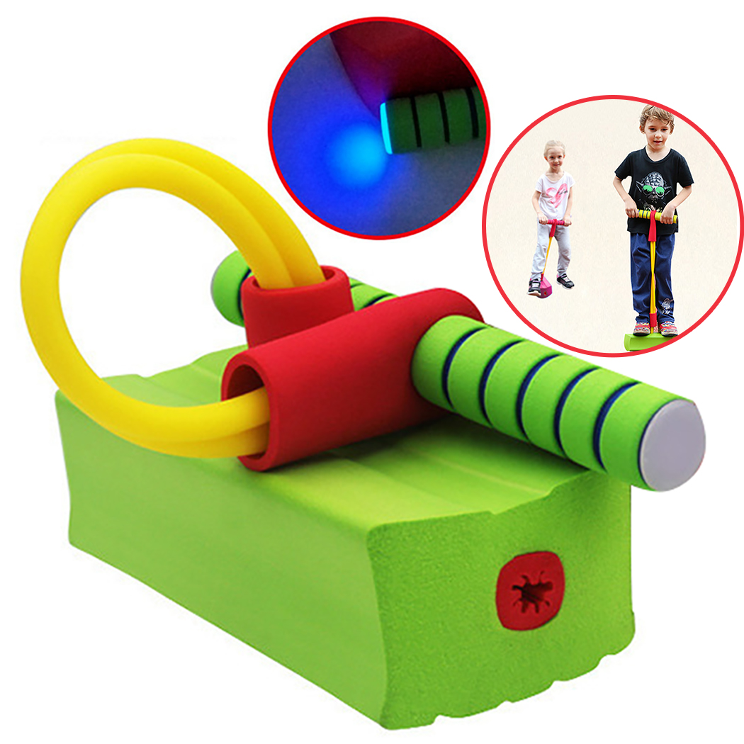 Schaum Jumper Spaß und Sicher Quietschende Sound Springen Stick Springen Spielzeug für Kinder: Green