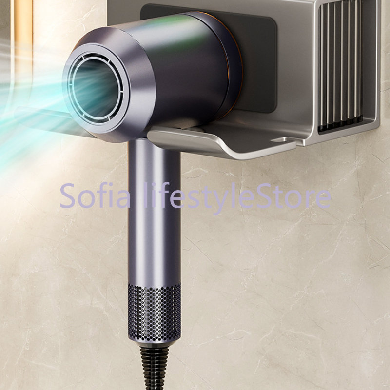 Soporte de aluminio para secador de pelo, estante montado en la pared para baño, estantes de almacenamiento, accesorios, soporte para cepillo