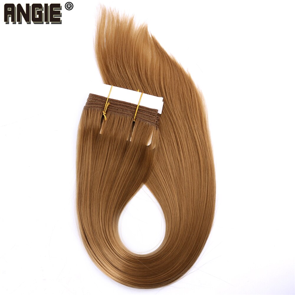 Angie-tissage synthétique lisse, soyeux, Extensions pour femmes, 8 à 20 pouces, mèche en Fiber