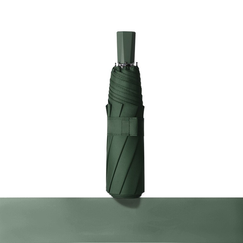 Paraguas de lluvia portátil para hombre y mujer, sombrilla de Anti UV, a prueba de viento, plegable, 8 varillas: Umbrella Green 2