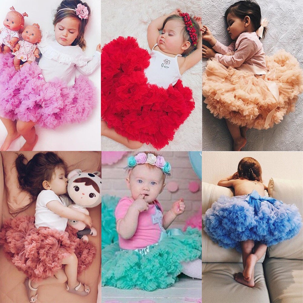 Baby Girls Tutu Skirt Ballerina Pettiskirt Fluffy Children Ballet Skirts For Party Dance Princess Girl Tulle clothes