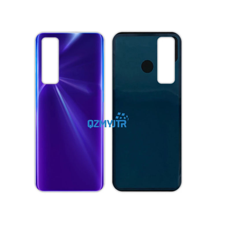 6.53 "coperchio della batteria per Huawei Nova 7 5G custodia posteriore in vetro porta posteriore con obiettivo della fotocamera + adesivo adesivo JEF-AN00 NX9 AN20: no lens purple