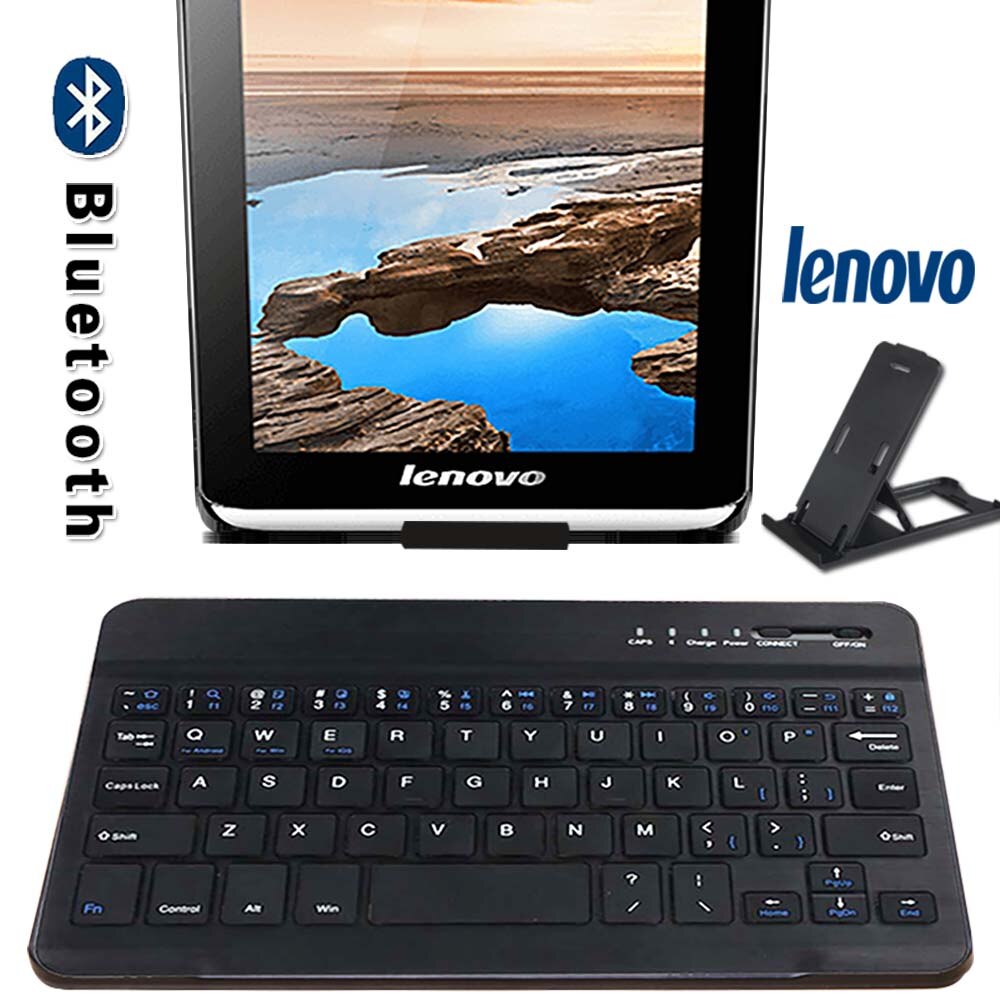 Teclado inalámbrico con Bluetooth para portátil, accesorio recargable para Lenovo Miix 2/Phab/Tab 8/Tab E7/Tab E8/Tab 2/Tab 3/Tab 4, tableta