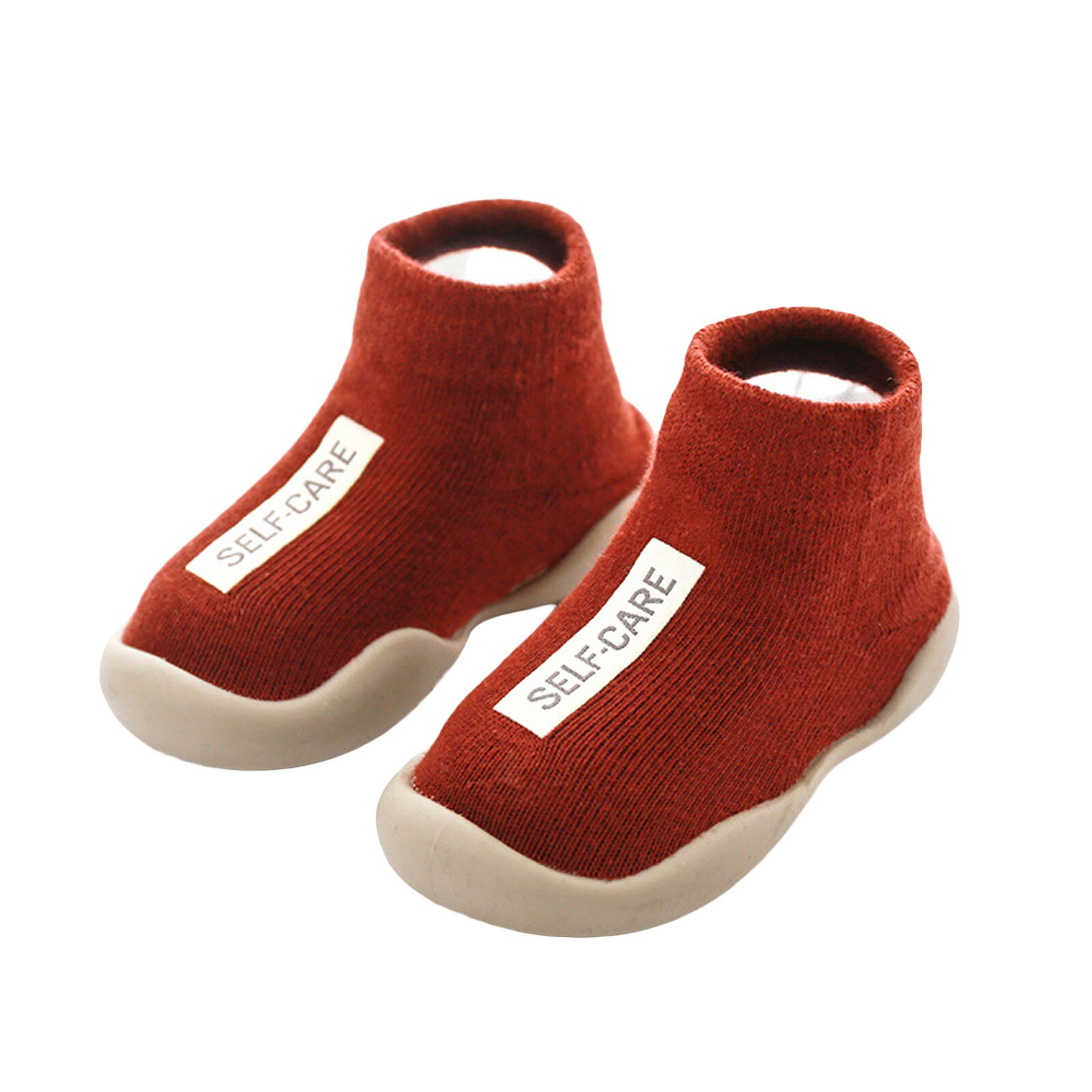 Calcetines antideslizantes informales para bebé, zapatos de suela de goma de Color sólido para primavera y otoño, calcetín de para niño pequeño: Rojo / 11.5