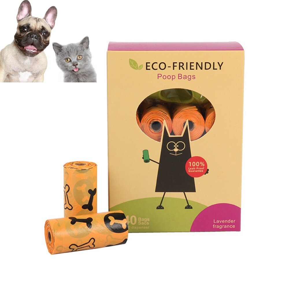 8 Rolls Pet Waste Bags Eco-Friendly Biodegradable Pet Toilet Litter Dog Poop Bag Contain Dispenser Puppy Supplies