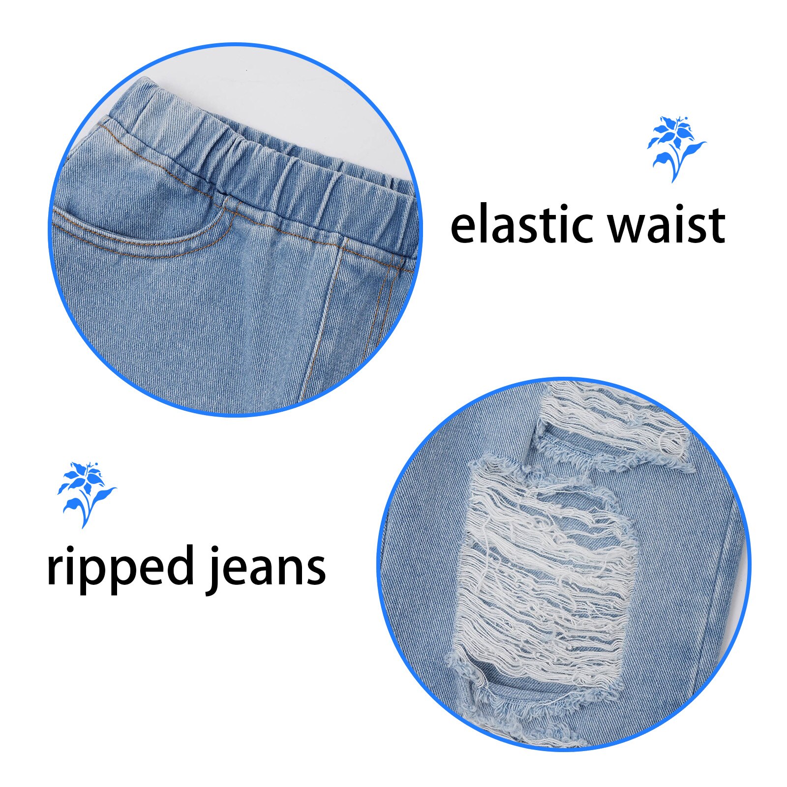 Pantaloni jeans strappati per bambini primavera proprietà bambini per pantaloni larghi in denim scuola ragazze grandi 4 11 12 13 14 anni