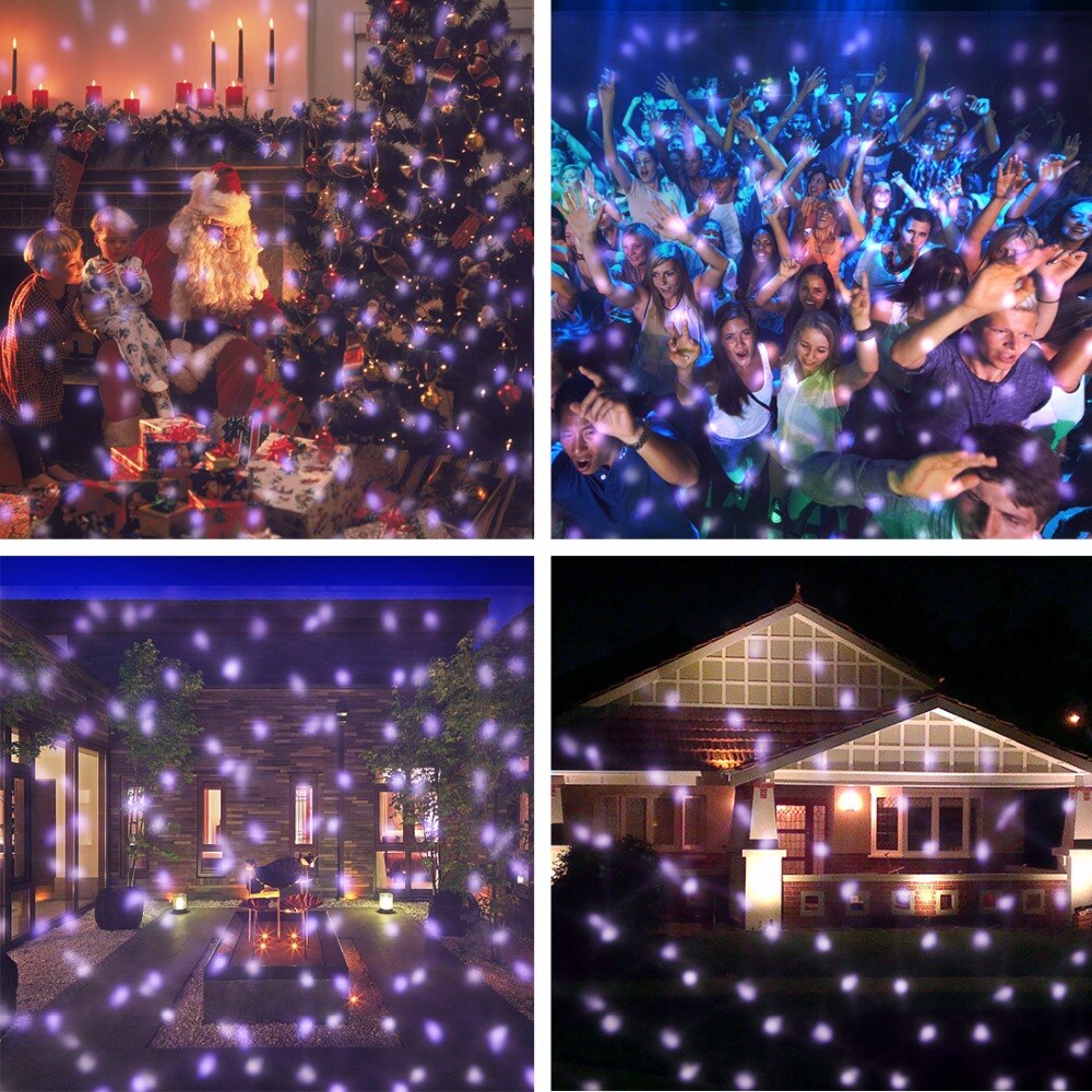 LED Snowfall Projector Lights, Christmas Light White Snow Waterproof Decoration Lamp Remote Landscape Party Event