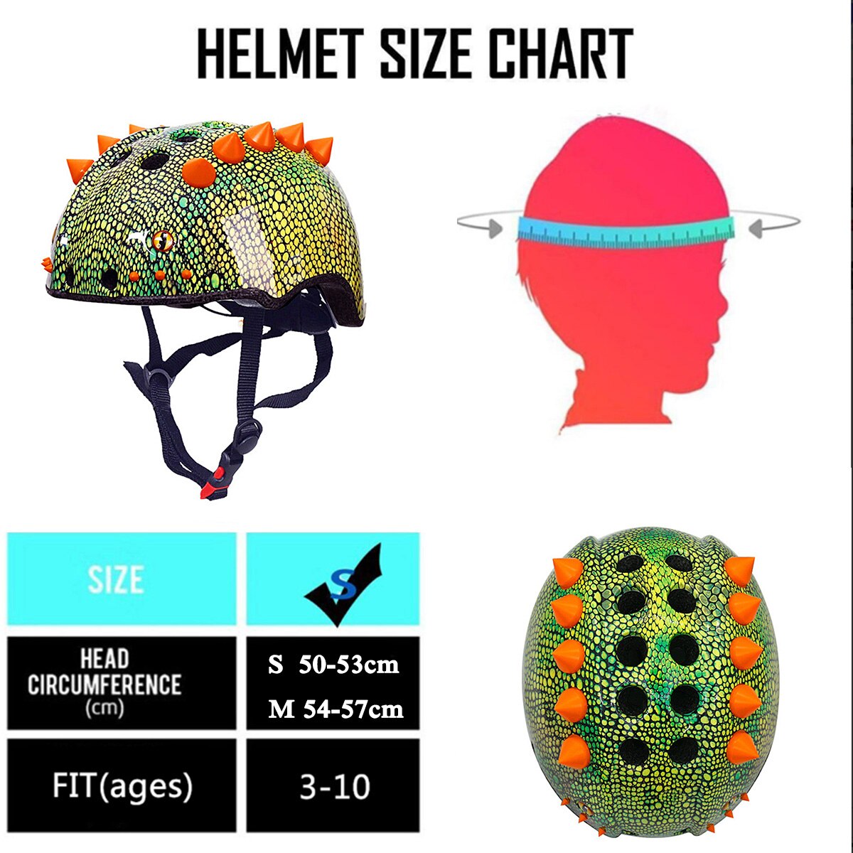 Kinderen Fiets Helm, 3D Dinosaurus Deel, Scooter Peuter Diverse Sport Verstelbare Meisje Jongen Helm