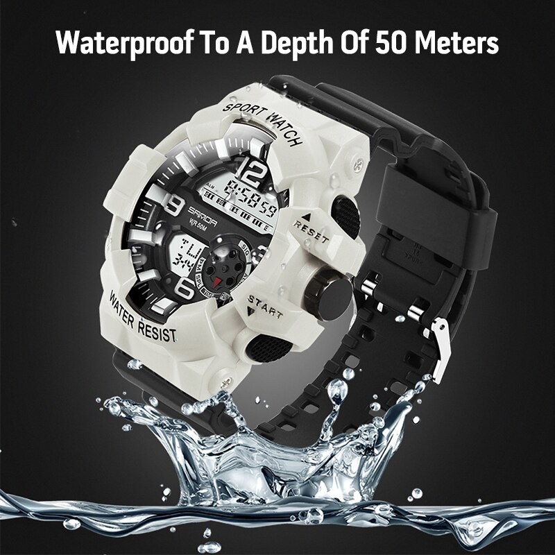 Digital Watches Waterproof Alarm-clock Electronic Movement Watch Sport Chronograph Wristwatch Men SANDA Top Brand reloj hombre
