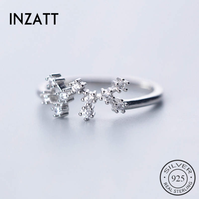 INZATT Real 925% Sterling Silver Twelve constellations Zircon Ring For Women Party Classic Fine Jewelry Geometric Accessories