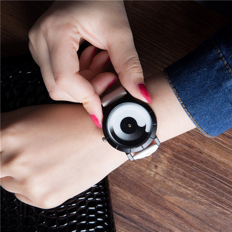 Rotatie herenhorloges leren band quartzhorloges heren sporthorloges herenhorloge relogio masculino: 152083-3