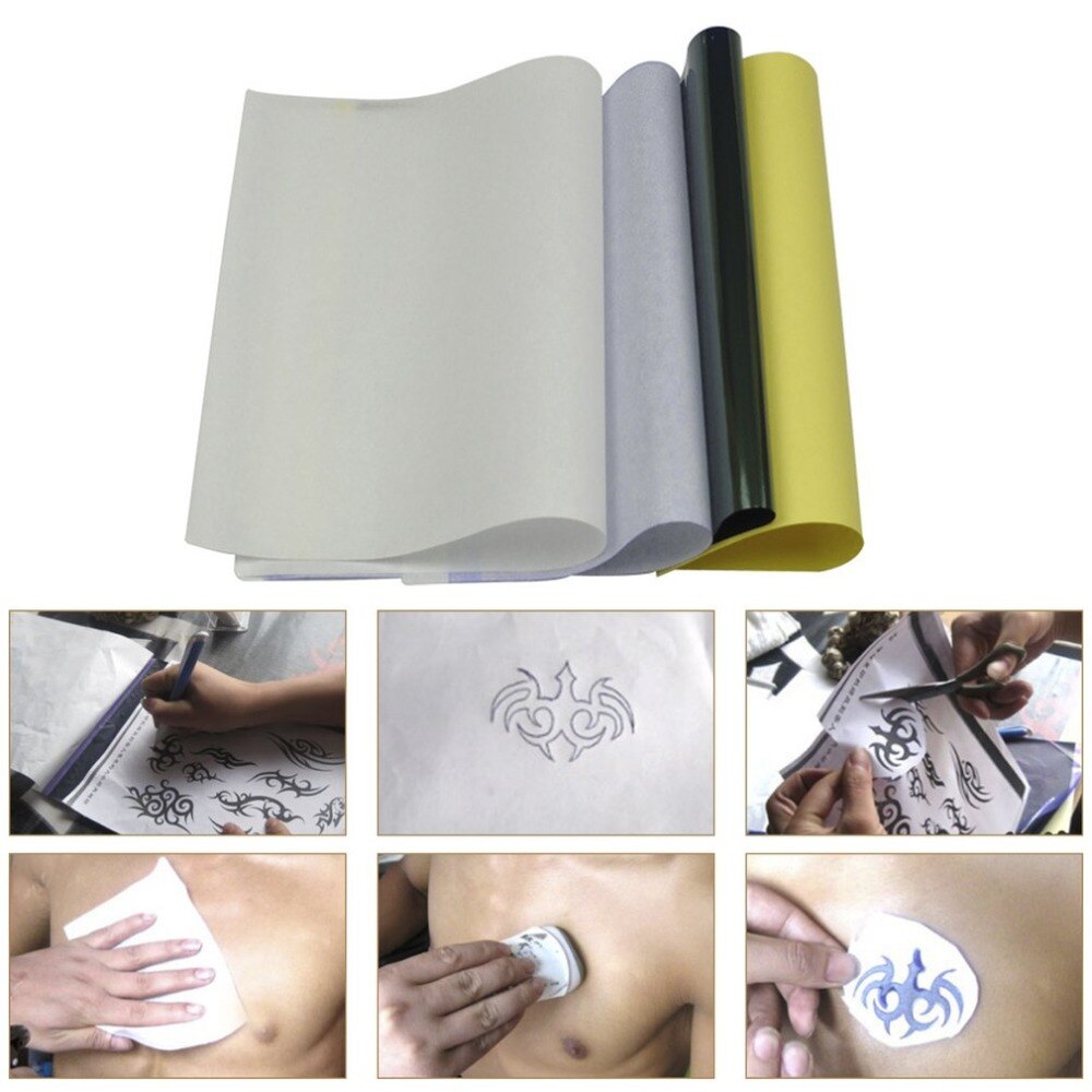 50 stk tatoveringsoverførselspapir termisk kulstofoverførselsstencilpapir tatoveringsstencil kopisporingspapirtilbehør