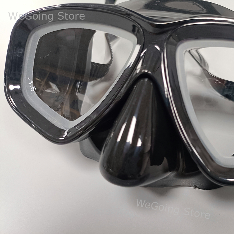 Corrective Tempered Glass Diving Goggles with Prescription Lens Swim Mask with Power Ranges from -1.0 to -8.0 for Short Sighted