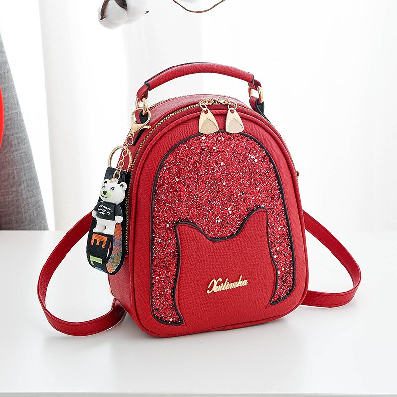 neue Mini Rucksäcke für Frauen Anti Diebstahl Leder Reisetaschen Pailletten Schulter Taschen Schule Taschen für Teenager Mädchen JD02021