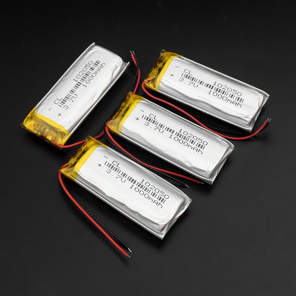 3.7V 1000Mah Lithium Li-Po Polymeer Oplaadbare Batterij 102050 Batterij Li-Ion Lipo Cellen Voor Bluetooth Luidspreker Gps pda Pos Dvr: 102050 1000mAh 4pcs