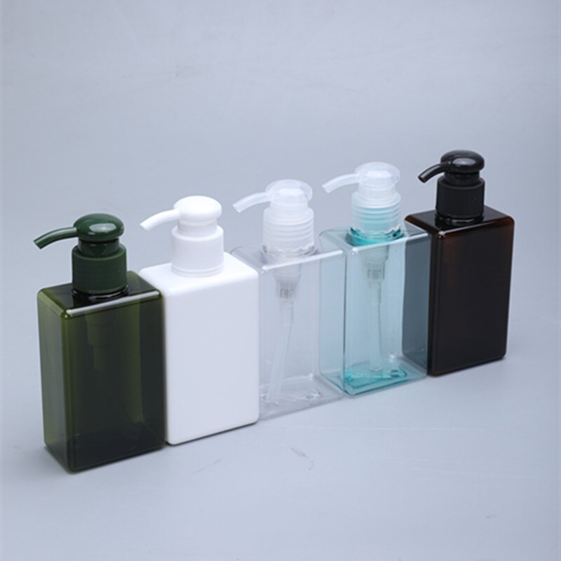 Dikker Lege Vierkante Hervulbare Fles Met Pomp Voor Badkamer Keuken Shampoo Lotion Zeep Petg Opslag Container 1Pcs