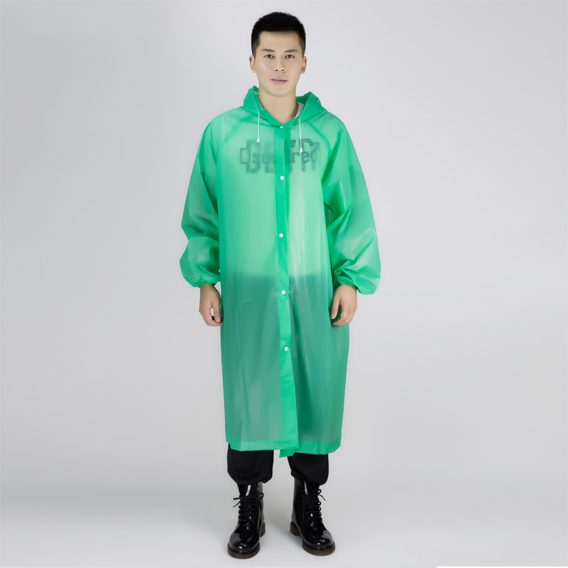 Manteau de pluie en plastique pour homme et femme, imperméable et réutilisable, Transparent: Vert clair