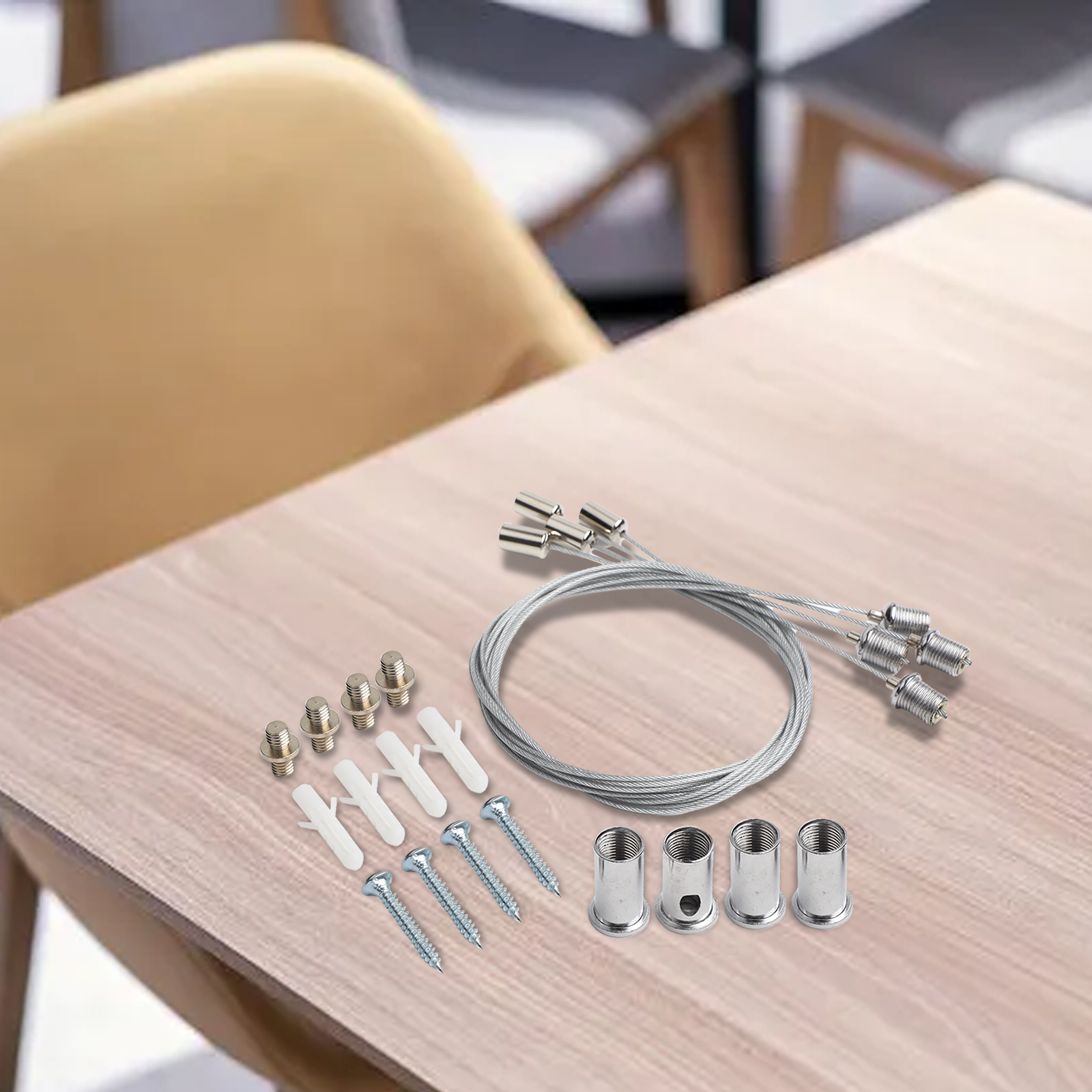 Para montagem no teto 1m cabo de aço acessórios kit ajustável teto luzes led painel lâmpada montagem cabo fio montagem kit