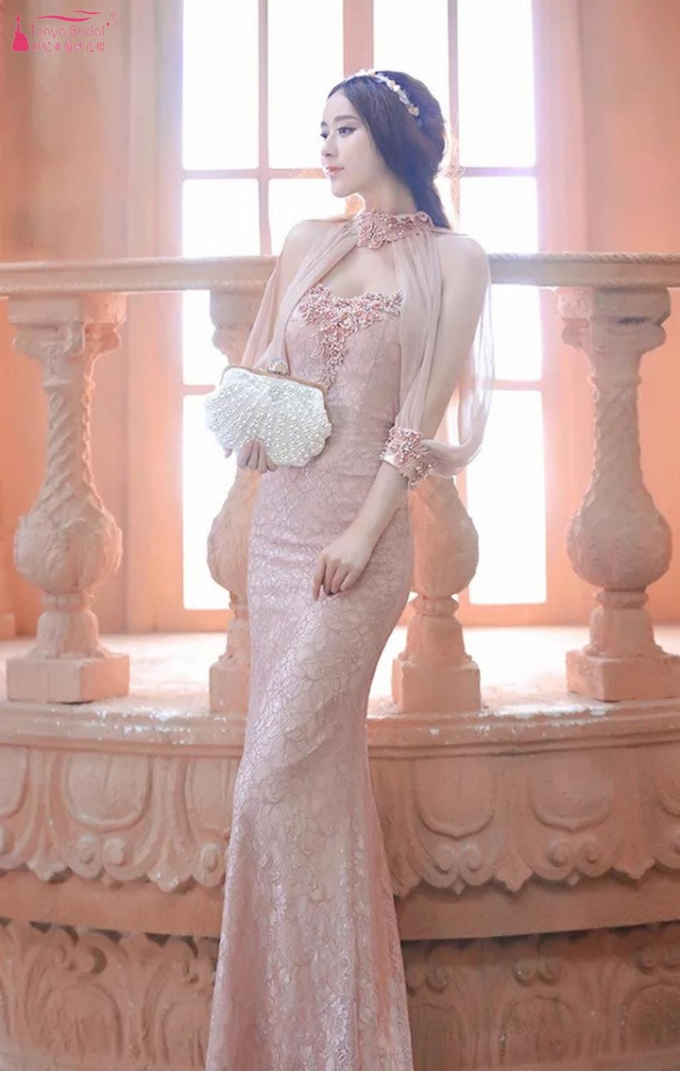 Højhalset chiffon applikation perler jakke bryllup brudesjal lange ærmer bolero jakker til brud dqg 1030