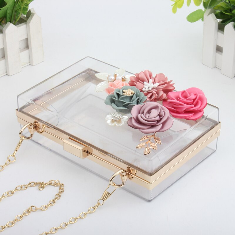 Sacs de soirée pour femmes, sac à main de luxe pour fête de mariage, sac à bandoulière Transparent pour mariée, pochette à chaîne transparente
