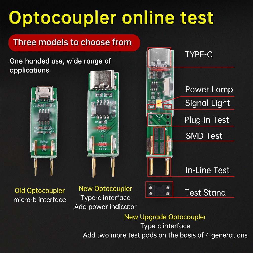 Probador de optoacoplador, herramienta de detección de prueba de optoacoplador, módulo de prueba en línea, herramienta de reparación electrónica de optoacoplador