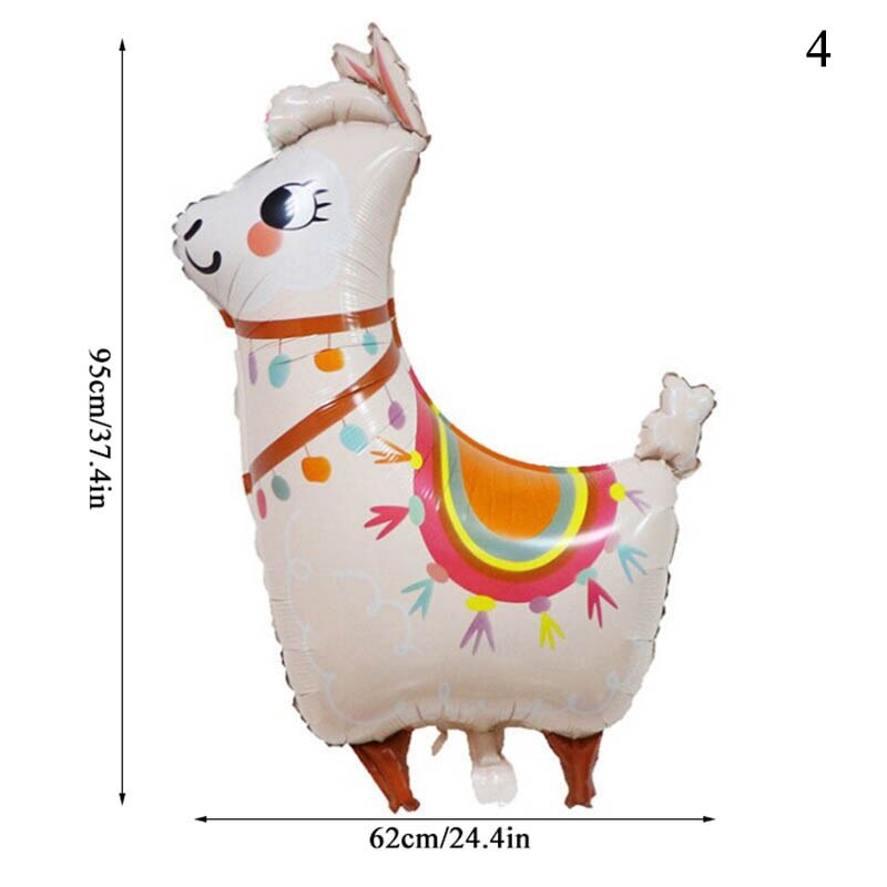 1Pcs 4D Cartoon Dier Alpaca Folie Helium Ballon Leuke Lama Opblaasbare Ronde Ballons Kinderen Baby Verjaardagsfeestje Decoraties: 4