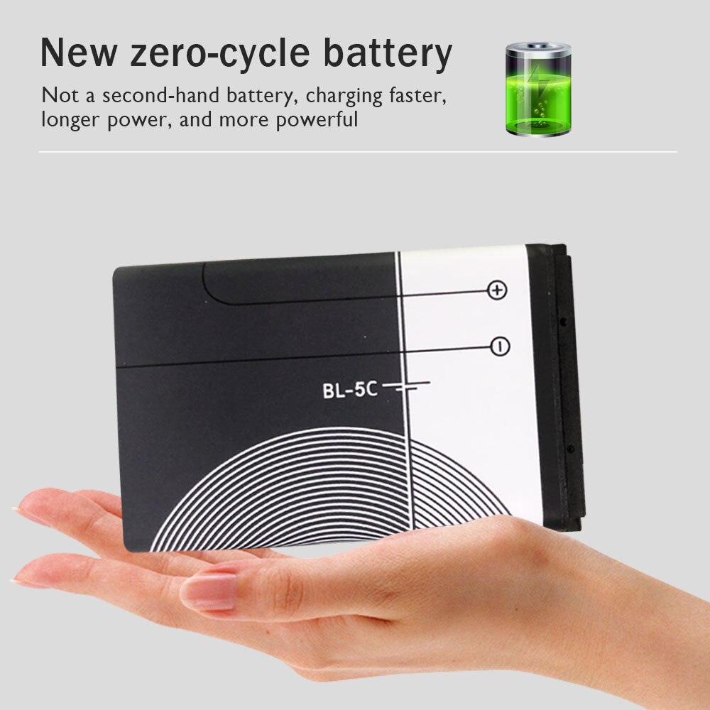 3PCS 1200mAh Battery BL-5C BL5C BL 5C Li-ion Lithium Batteries For Nokia 2280 2300 2600 2610 3100 3105 3120 Replacement cell
