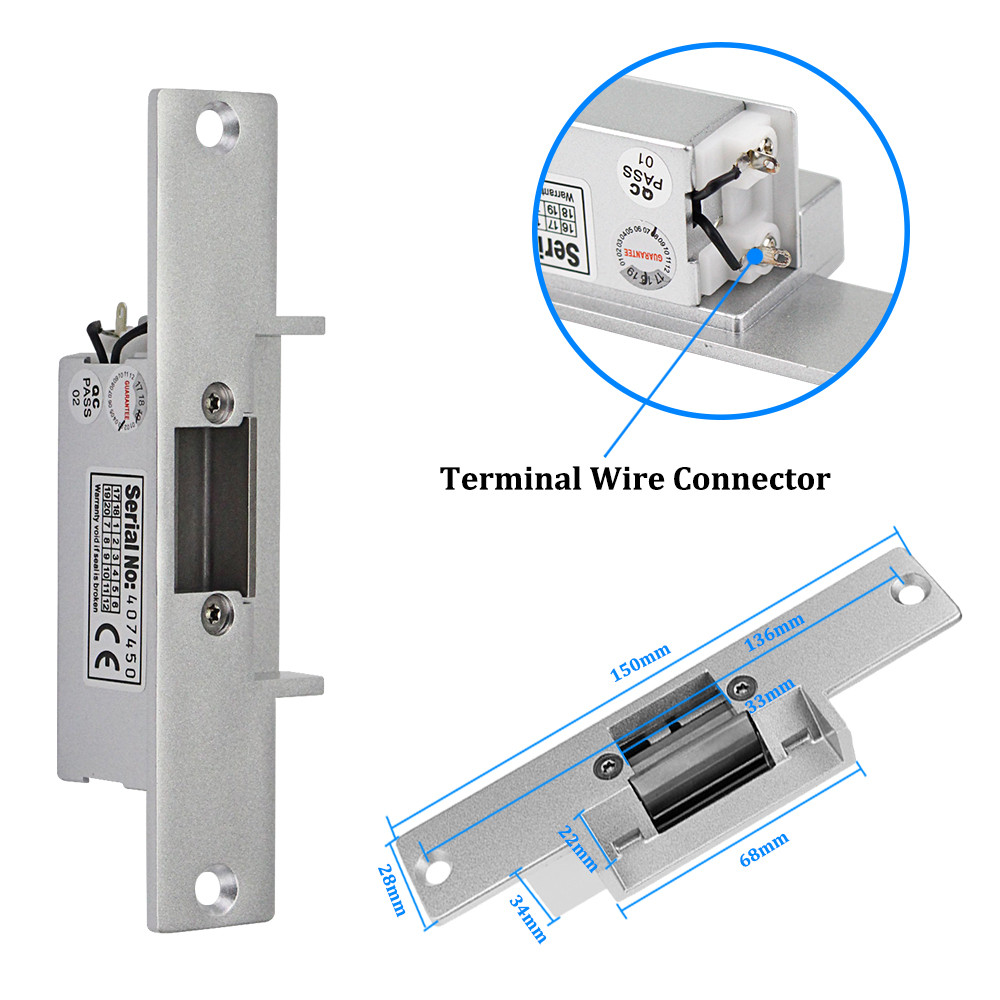 OBO – serrure à gâche électrique 12v dc, système de contrôle d&#39;accès de porte RFID, serrure électronique étroite anti-défaillance, NO NC