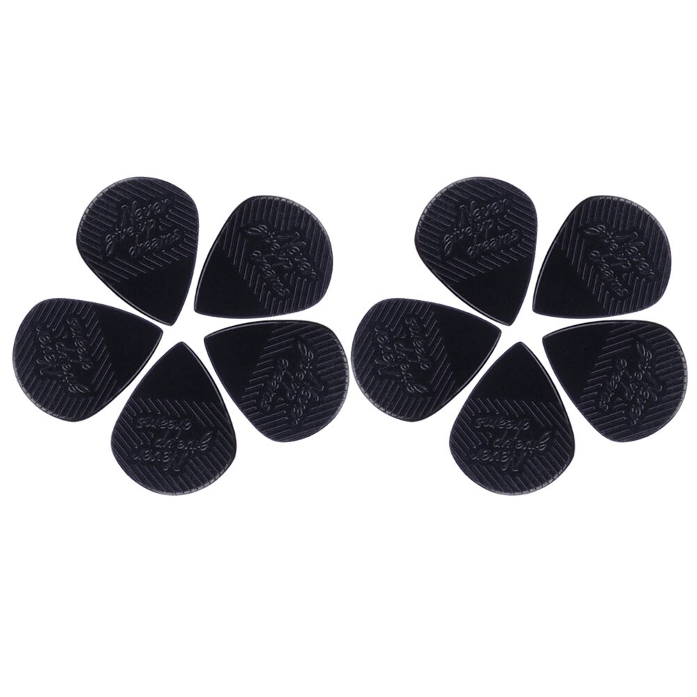 10pcs Musical Instrument Non Slip Guitar Plectrum Universal Plastic Holder Bass Picks Triangular Accessories Wear Resistant: Black