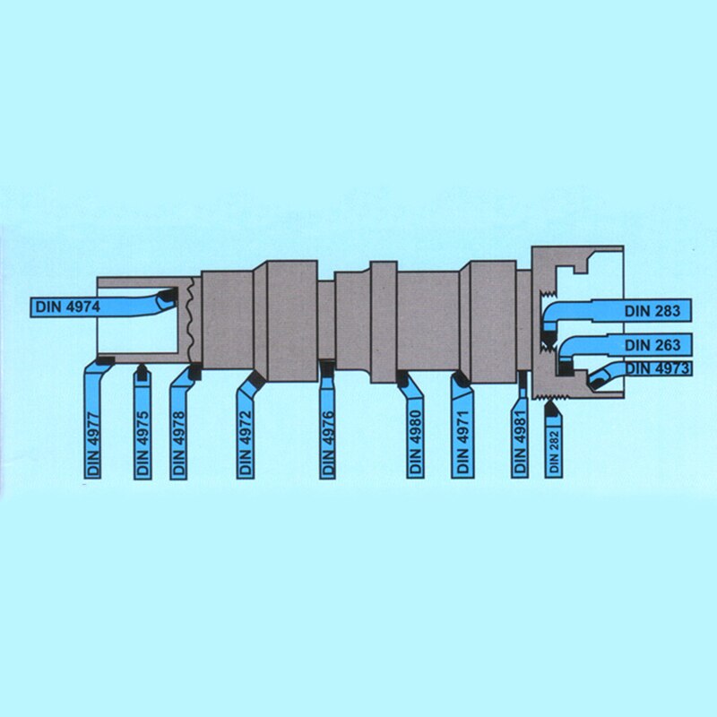 1 Pack Lassen Tool Sets Mini Draaibanken Draaigereedschap Din 49 Serie Din 4971 72 78 76 77 80R 80L 81 73 74 75 Draaibank Draad 8/10/12Mm