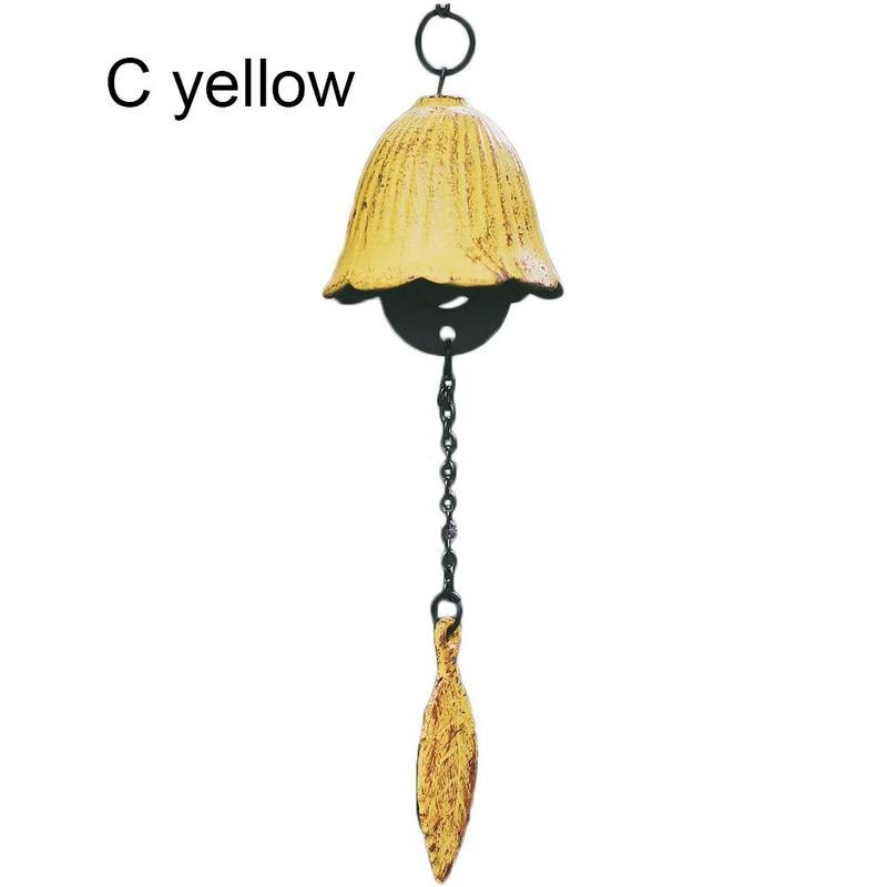 Lucky Temple Wind Chimes Single Leaf Hanging Bell Wind Decoration Metal Chimes Wind Chimes Hanging Home Pendant X3P1: Yellow