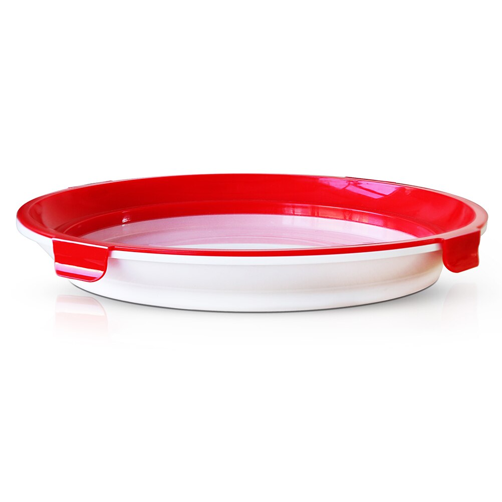 Clever Tray Innovative Food Preservation Tray Plastic Food Storage Container Set Food Fresh Storage Microwave Cover: Red