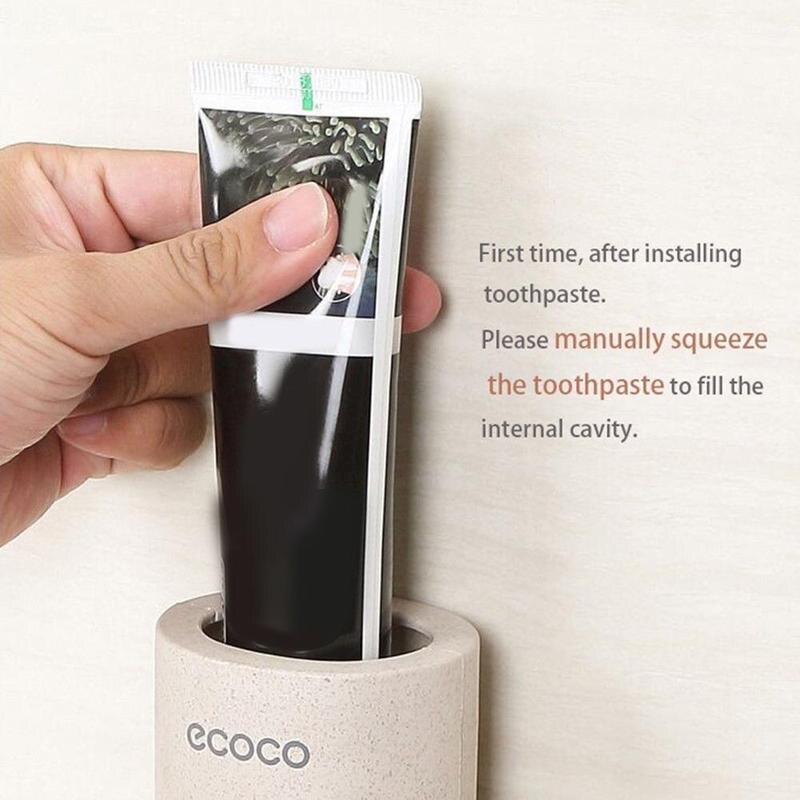 1pc vete halmpasta spikfri automatisk extrudering tandkräm väggmonterad lazy toothpaste extruder tandkrämshållare