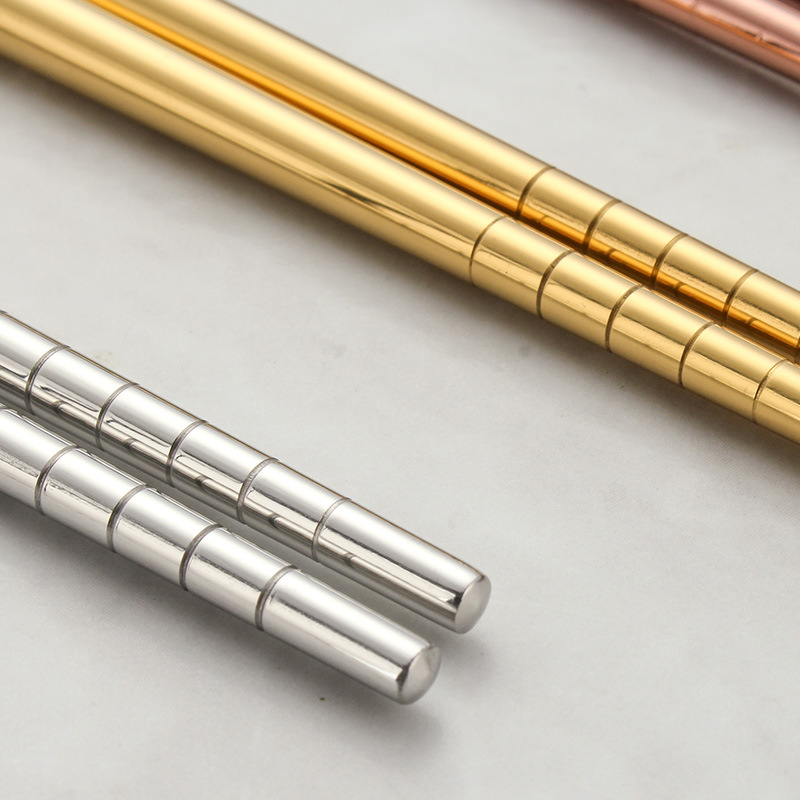 5pairs Korean Stainless Steel Chopsticks with Box Food Sticks Portable Reusable Chopstick Sushi Hashi Household Chinese