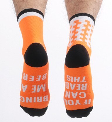 Hvis du kan læse denne unisex udendørs sport cykelsokker bjergsokker mtbbike sokker: Orange